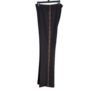 Vintage Alberto Makali Y2K Lace Trim Statement Pants Chocolate Brown size 10